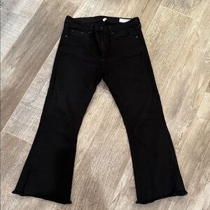 Rag & Bone Crop Flare Women's Black Flared Jeans size 32